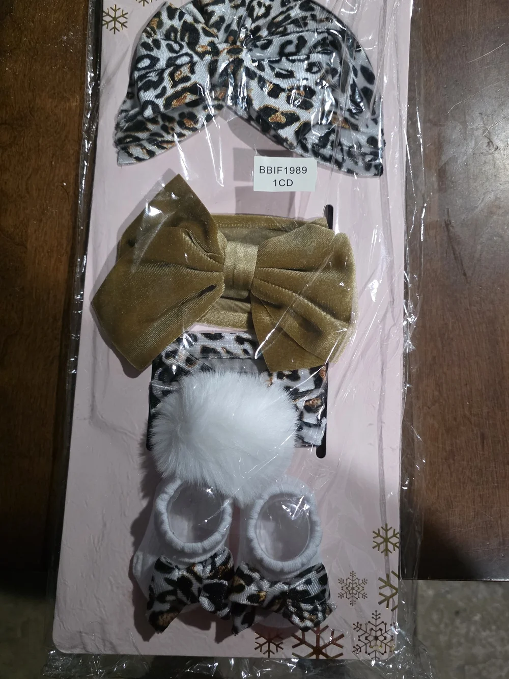 bebe Leopard Print, Gold & White Hair Accessory Set